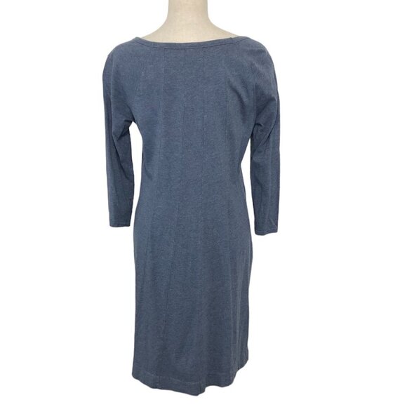 J. JILL Dress Women's Size Small Blue Midi Sweater 3/4 Sleeve Knit Dress Stretch - Picture 3 of 10